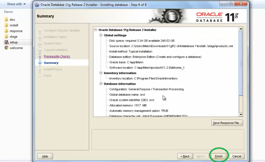 database install