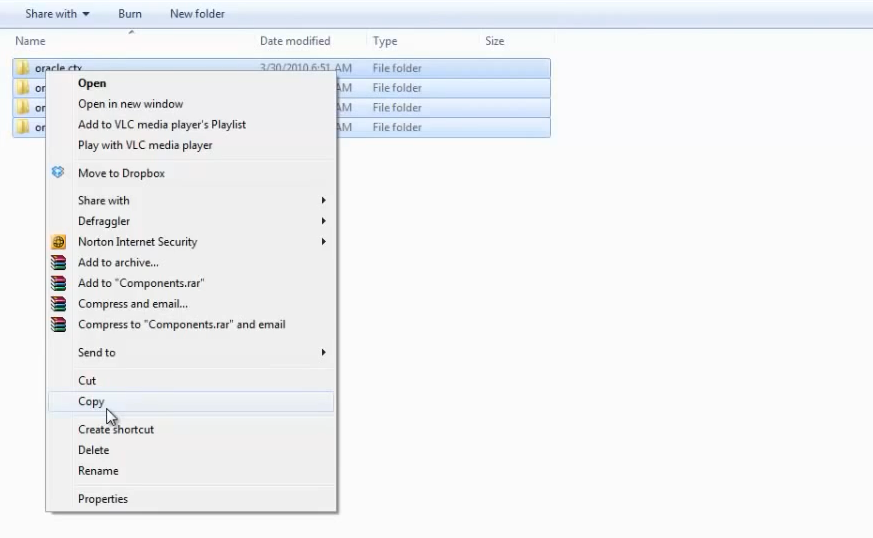 process oracle database installation